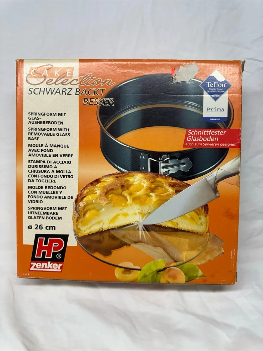 Black Springform Cake Pan with Removable Glass Base - 26 cm